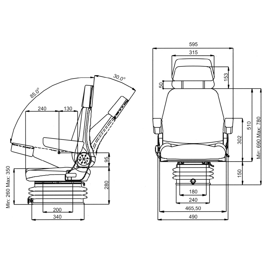 Istuin st plus lx ilma 12v (T0912) - 795,00 EUR - Traktorin varaosat